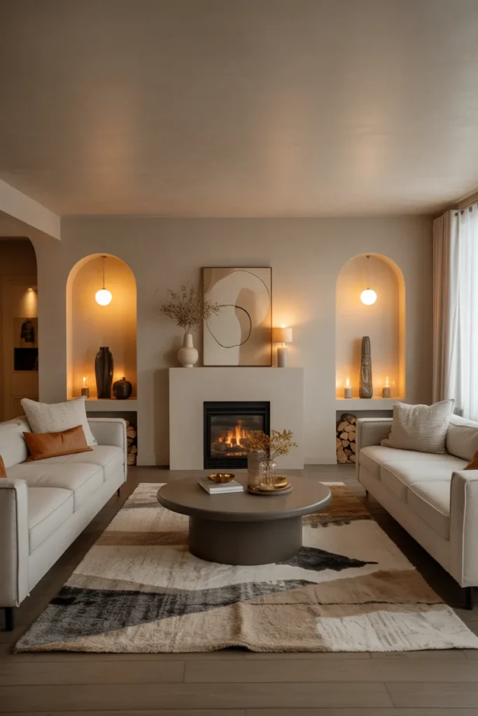 Fireplace-Focused Cozy Living Room