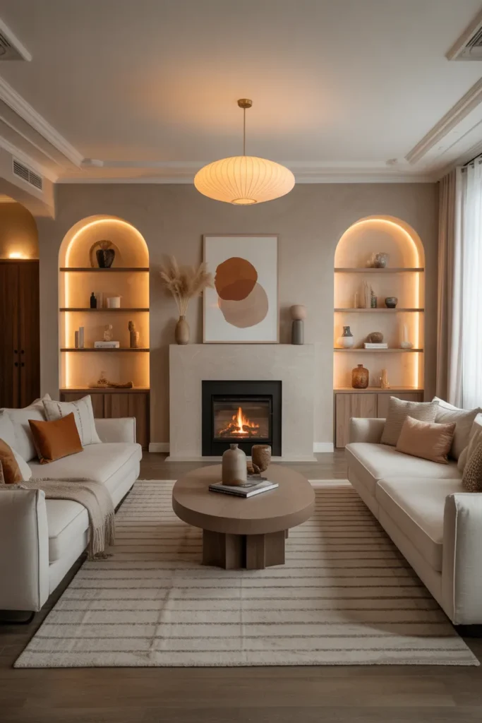 Fireplace-Focused Luxe Living Room