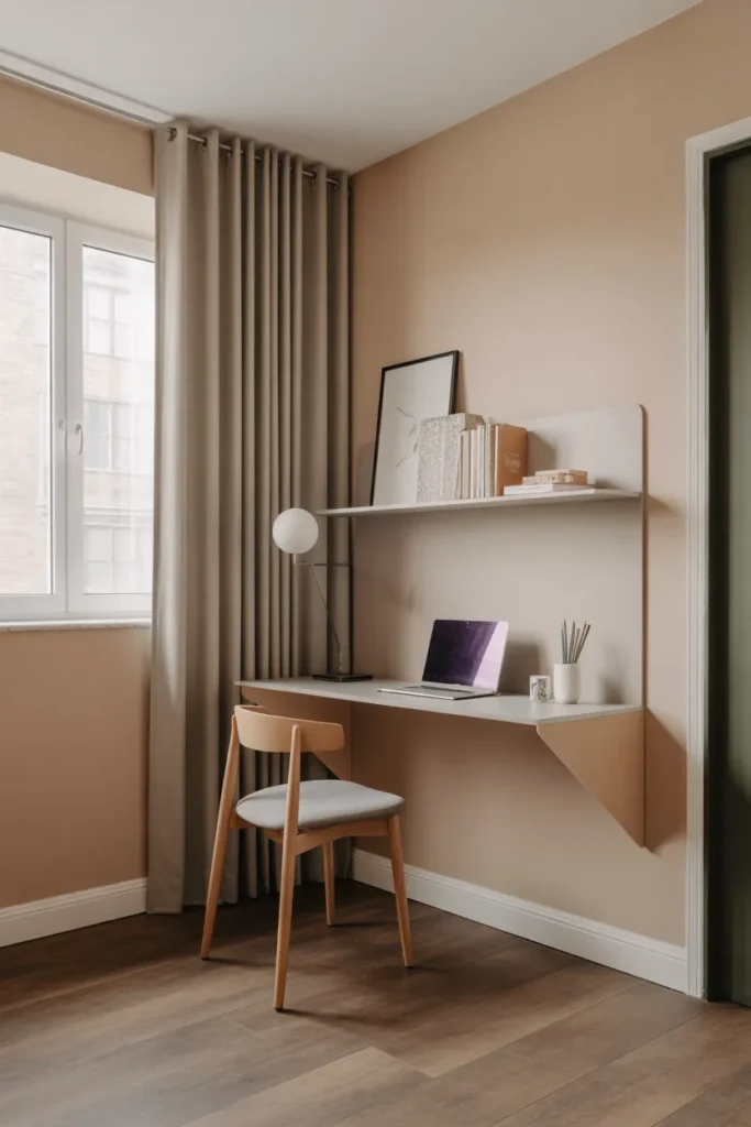 Floating Desk with Compact Chair