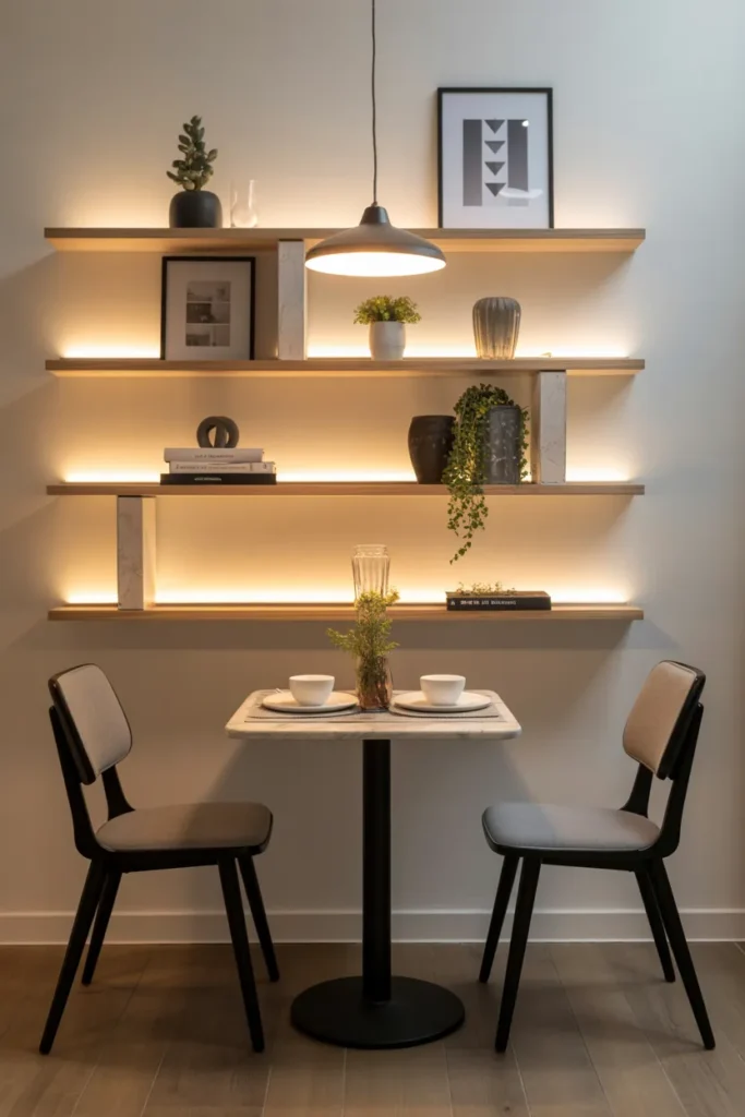 Floating Shelf Dining Wall