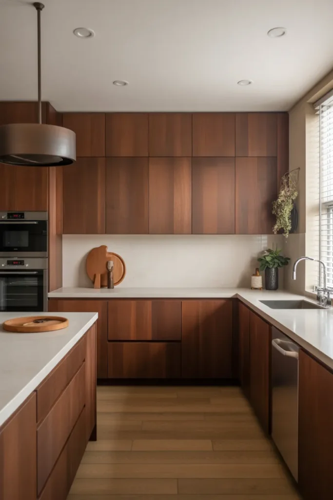 Floor-to-Ceiling Brown Cabinets