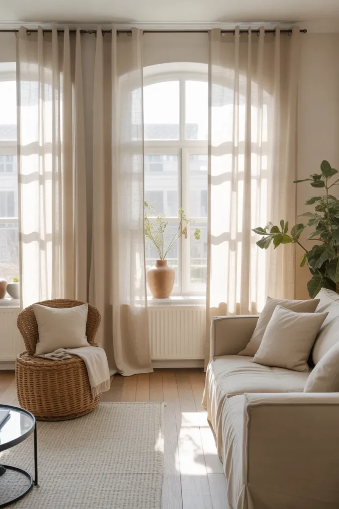 Floor-to-Ceiling Linen Curtains