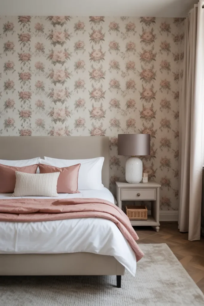 Floral Wallpaper with Soft Color Tones