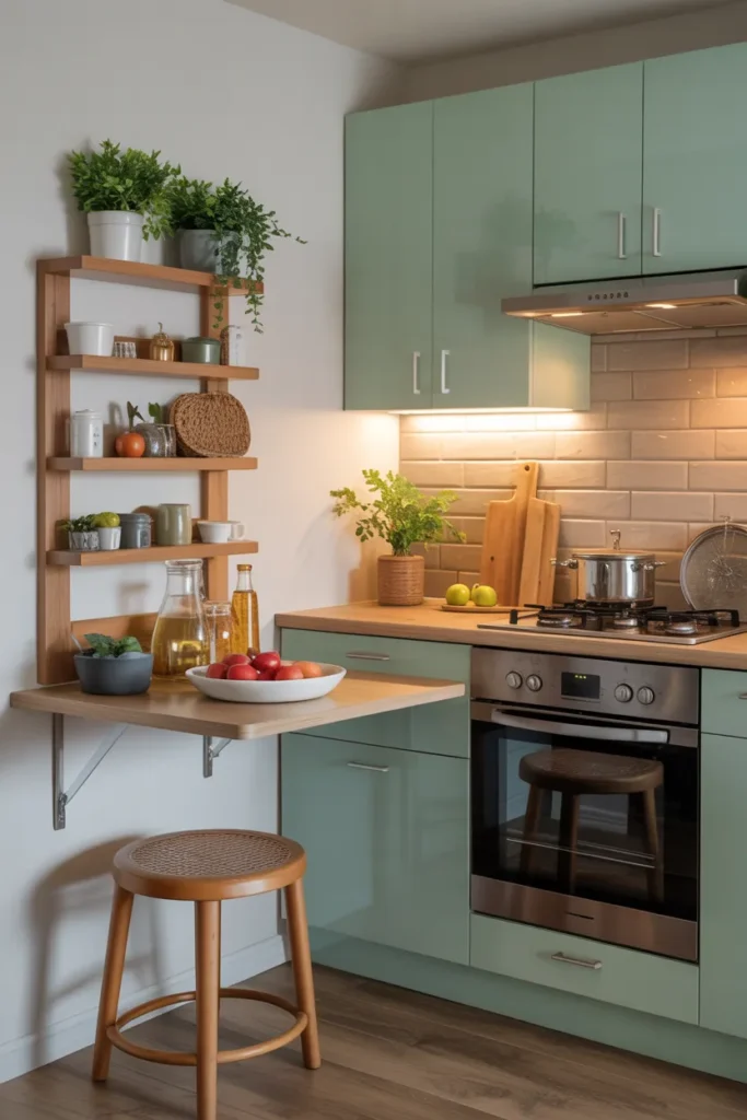 Fold-Down Wall Table for Extra Prep Space