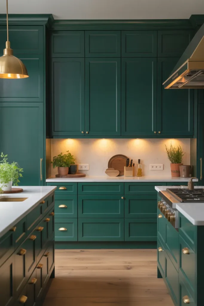 Forest Green Kitchen Cabinets for a Luxurious Look