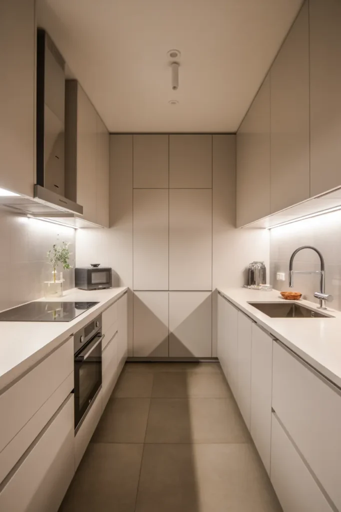 Galley Kitchen with Smart Storage Solutions