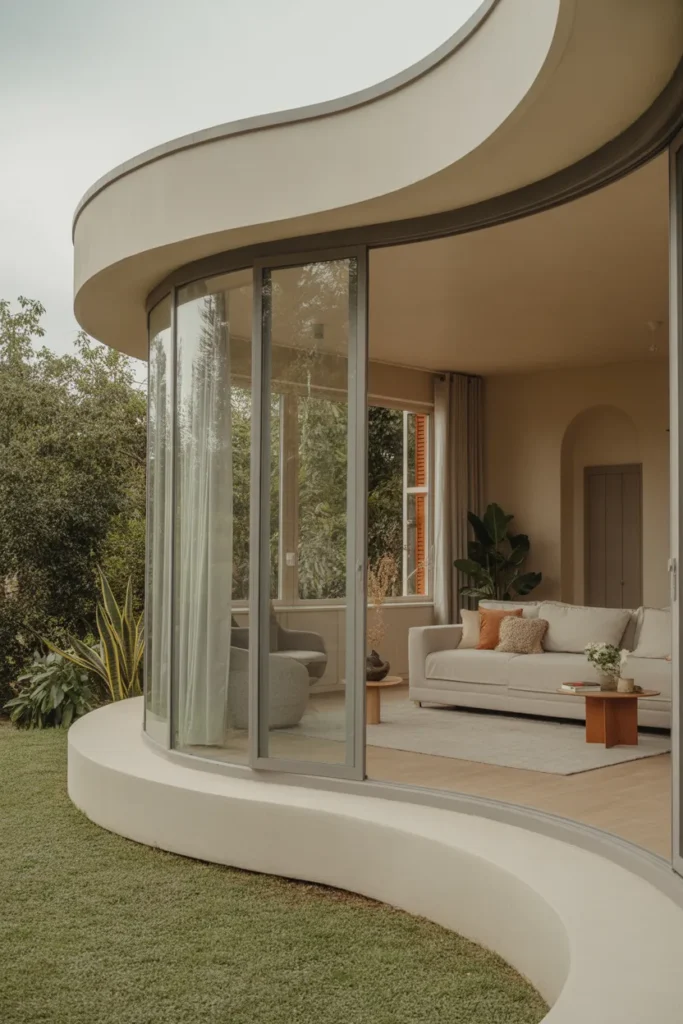 Garden Room with Curved Glass