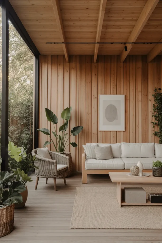 Garden Room with Natural Wood Interior