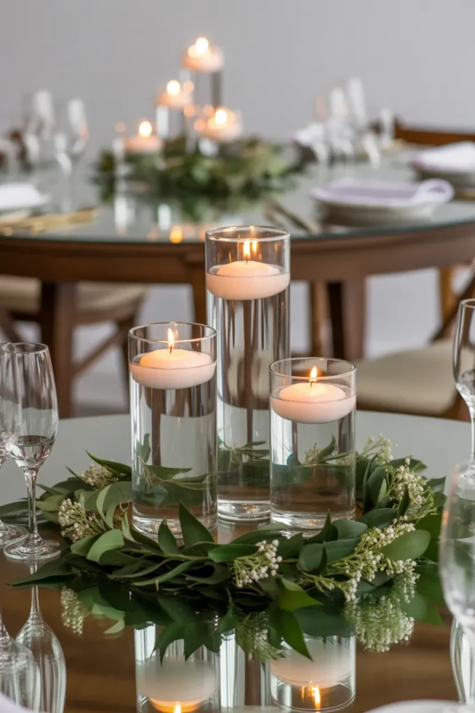 Garden Tables with Floating Candles