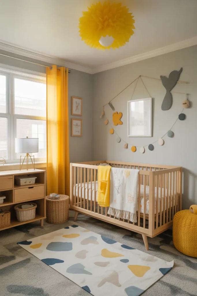 Gender-Neutral Gray and Yellow Nursery