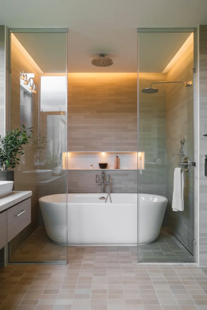 Glass-Enclosed Tub and Shower Combo