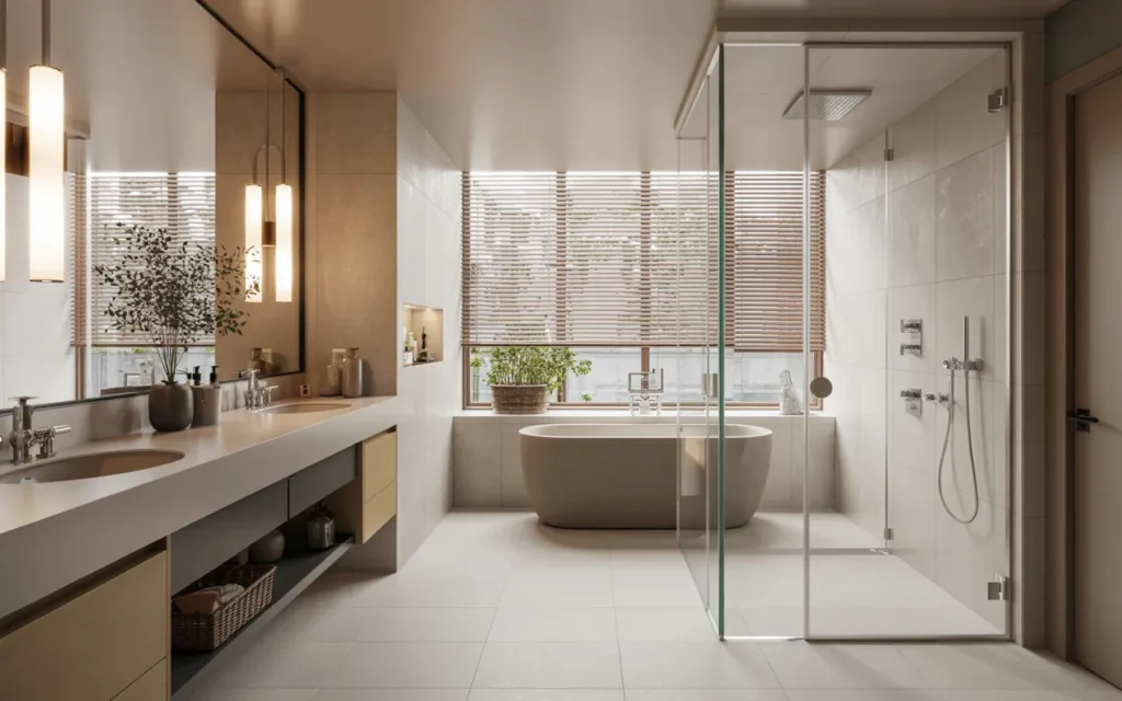 Glass-Enclosed Tub and Shower Combo,