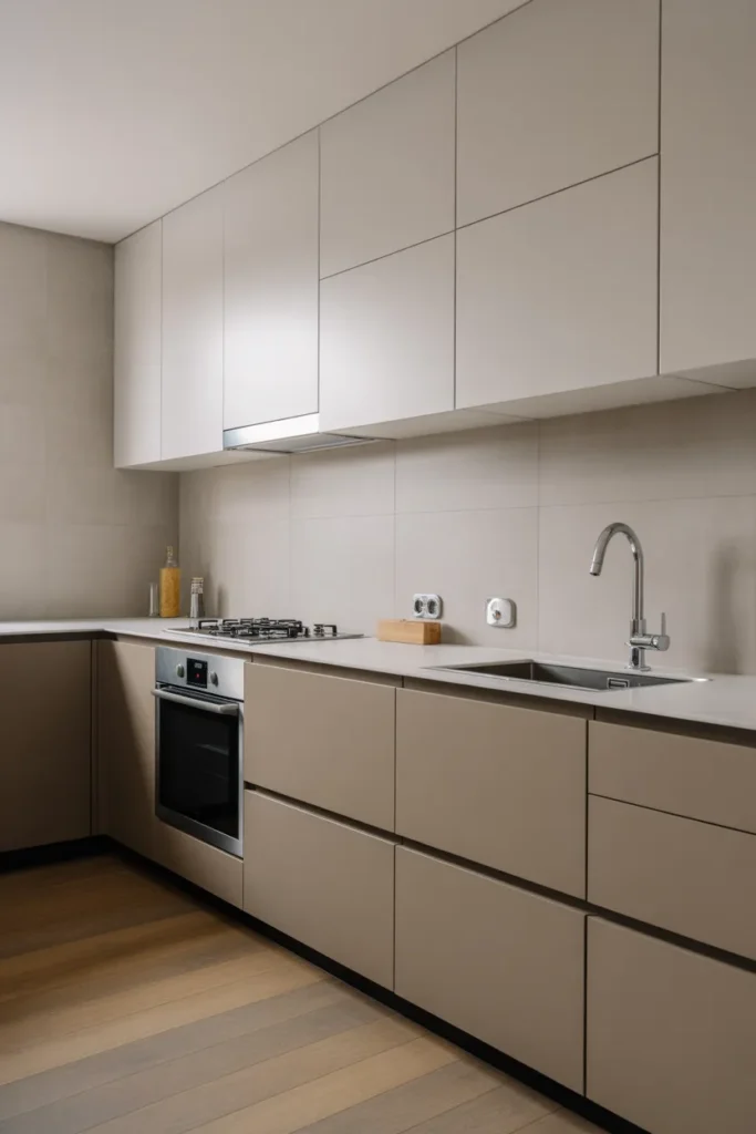 Greige and White Two Tone Kitchen Style