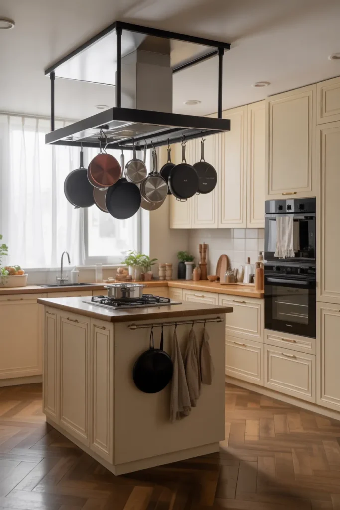 Hanging Pot Rack to Free Cabinet Space