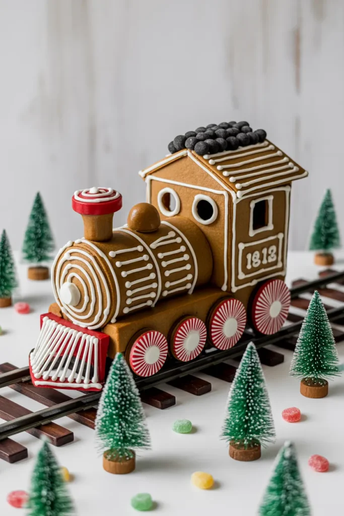 Holiday Train Gingerbread House