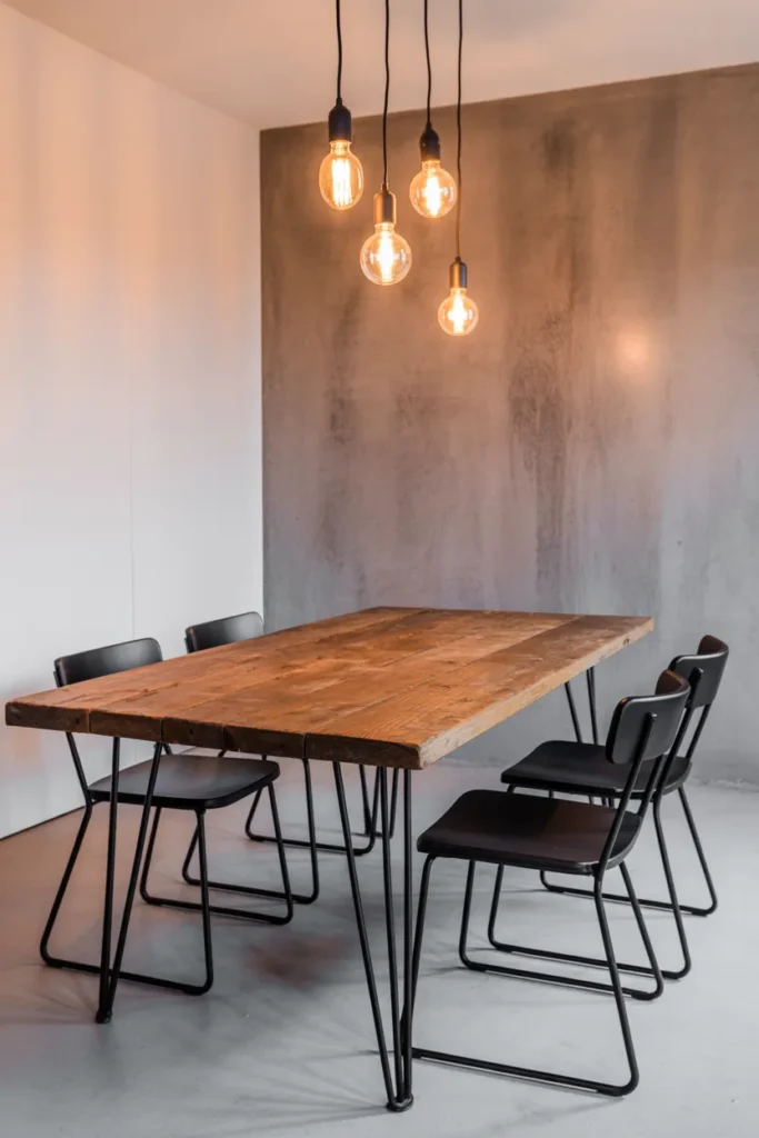 Industrial-Style Dining Room with Metal Accents