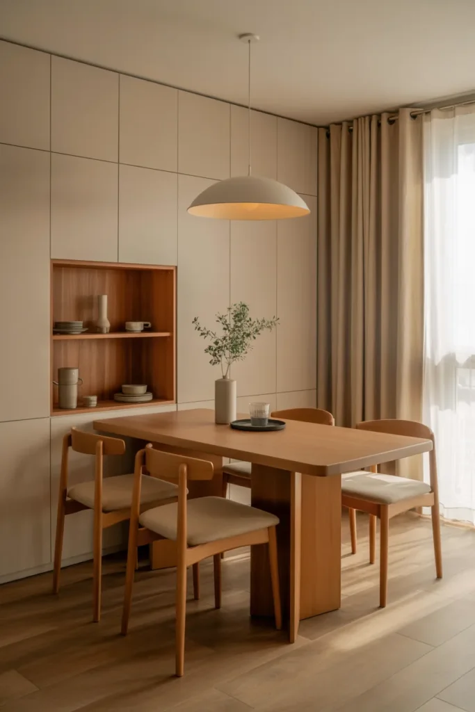 Japandi Dining Room with Multi-Functional Storage