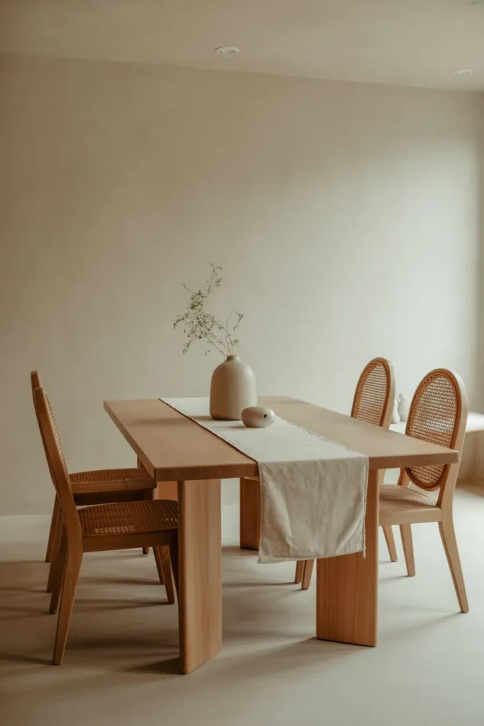 Japandi Dining Room with Natural Materials
