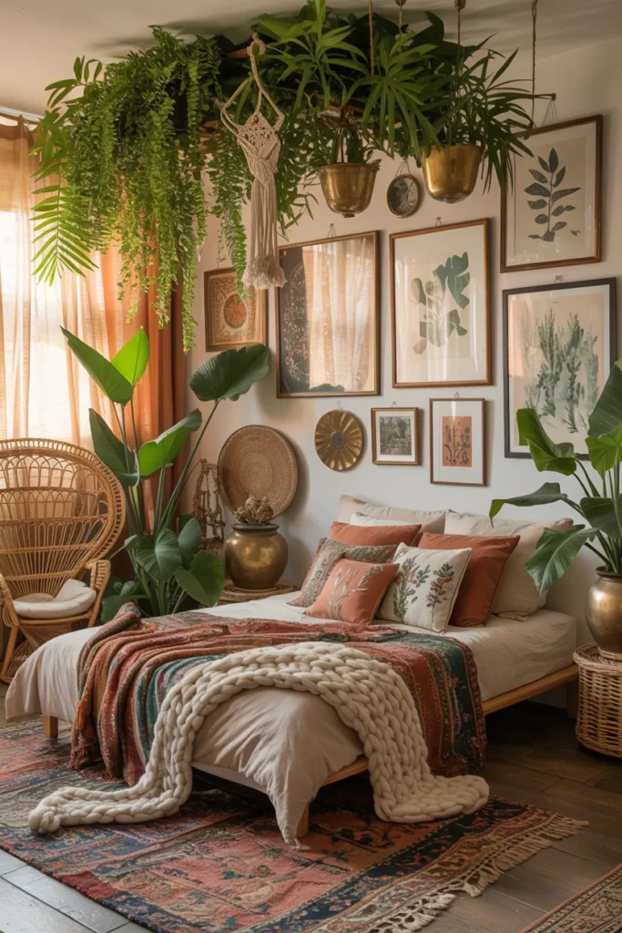 Jungle Boho Bedroom with Wild, Collected Charm