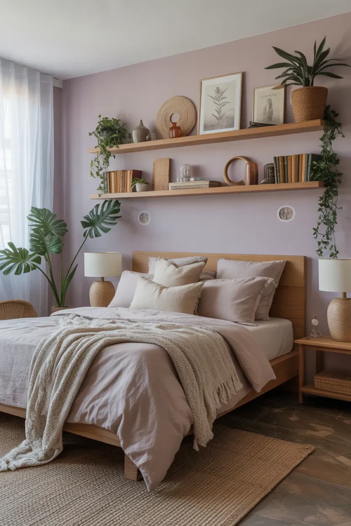 Lavender Boho Floating Shelves