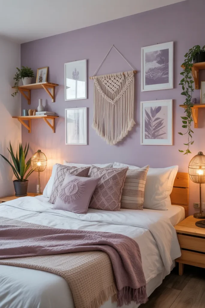 Lavender Boho Wall Art Display