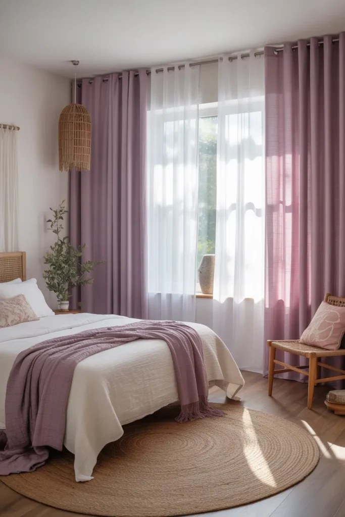 Lavender Boho Window Curtains