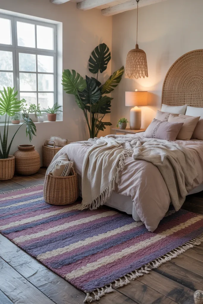 Lavender Boho Layered Rugs