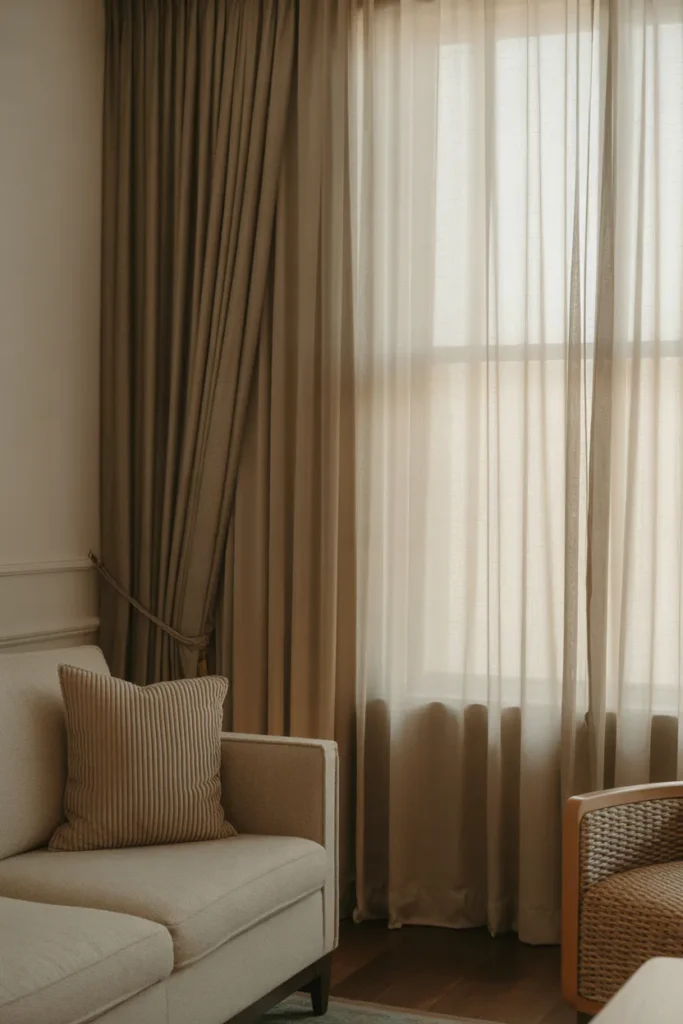 Layered Curtains with Sheers