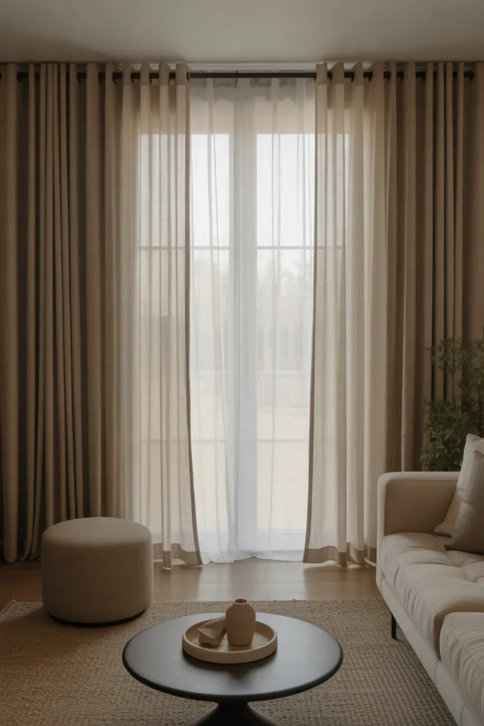 Layered Curtains with Sheers and Drapes