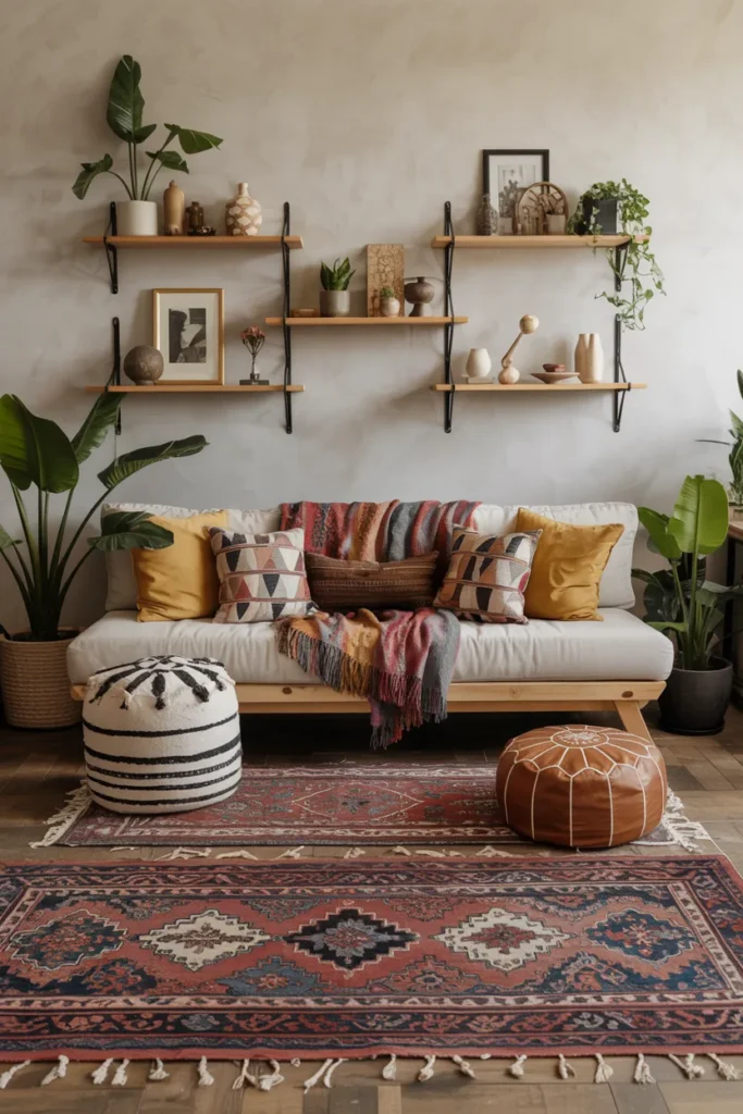 Layered Rugs and Cozy Seating