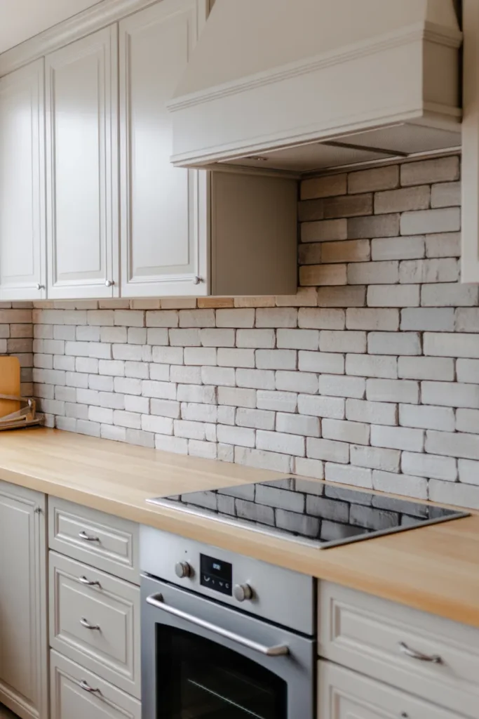 Light Gray Stone Backsplash for Rustic Modern Style