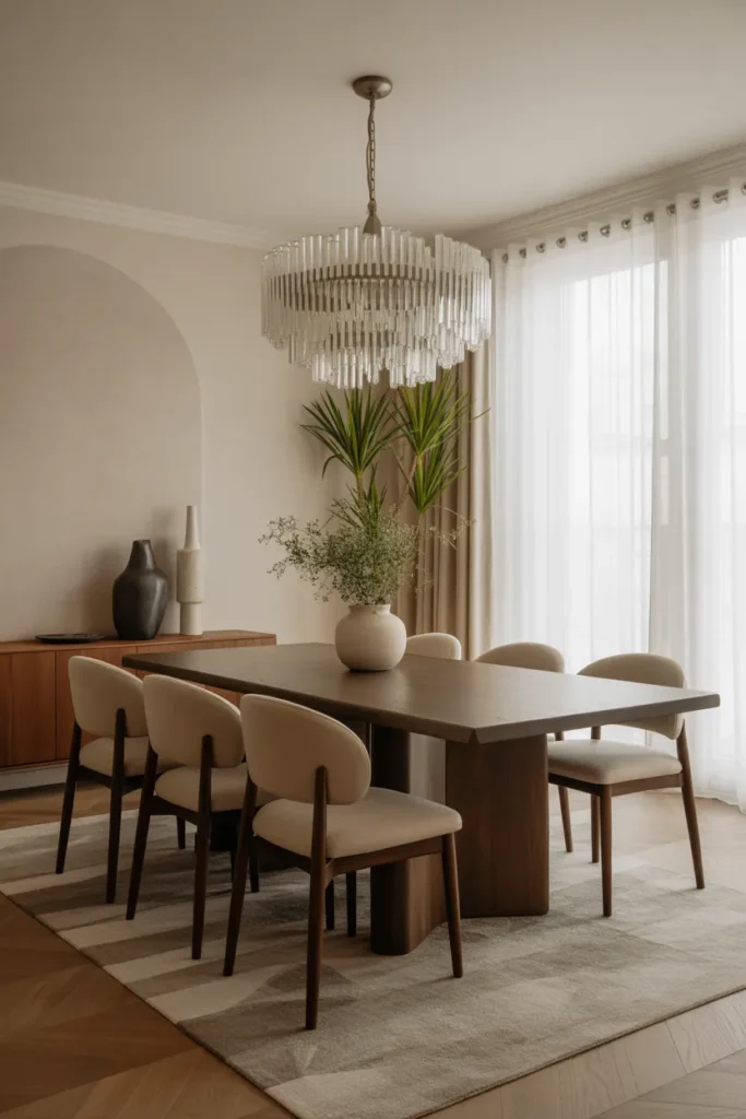 Luxe Dining Room with Statement Chandelier