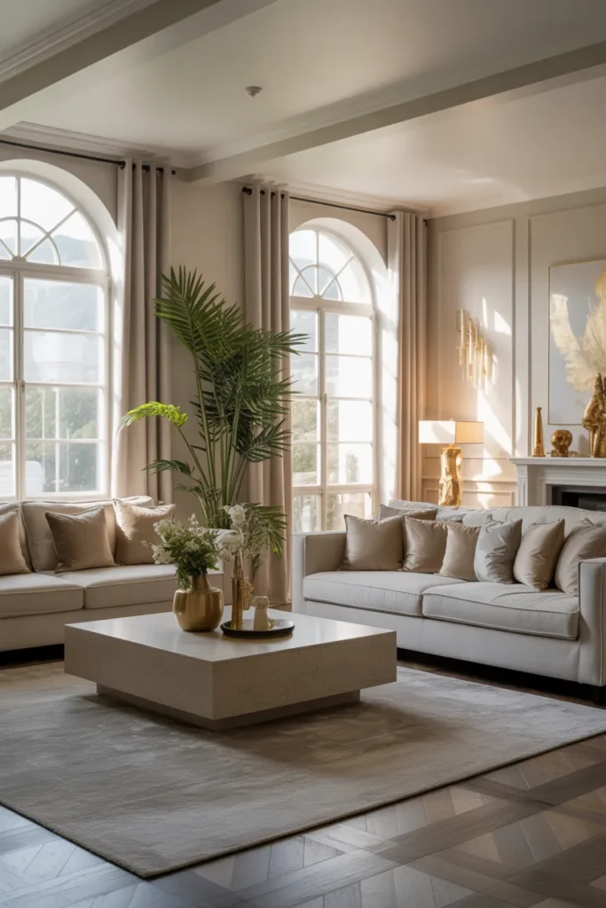 Luxe Living Room with Neutral Elegance
