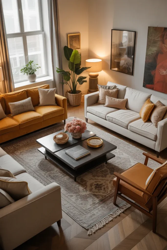Luxe Living Room with Soft Layered Seating