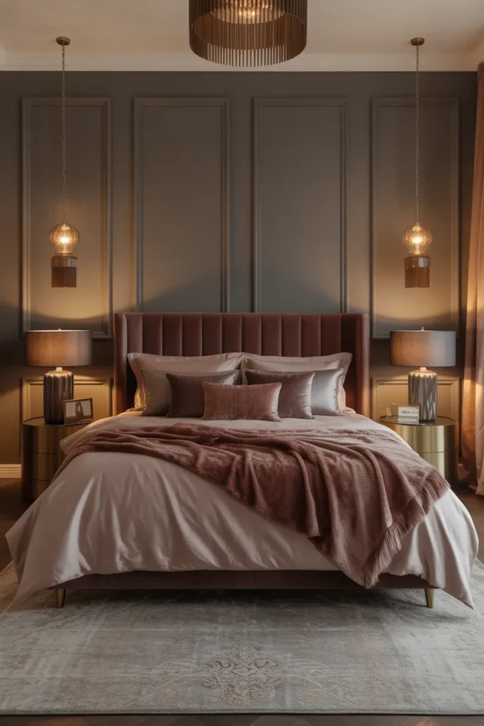 Luxurious Bedroom With Velvet Accents