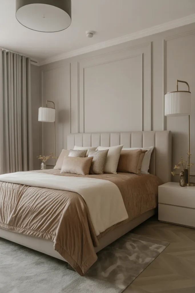 Luxurious Modern Bedroom With Plush Fabrics
