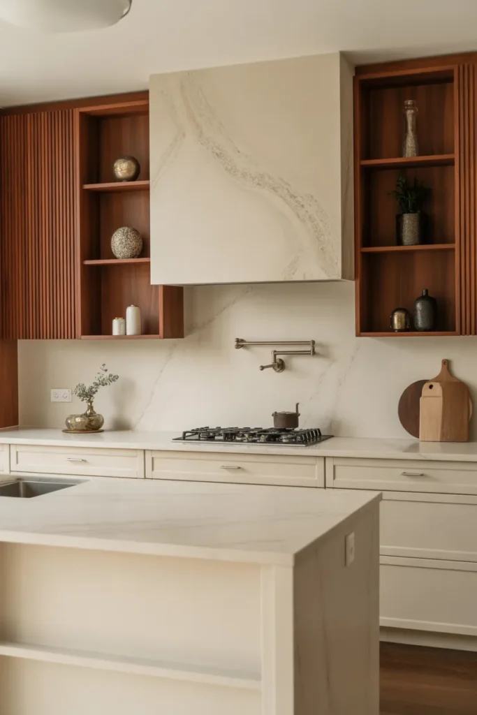 Luxury Kitchen with Natural Stone Backsplash