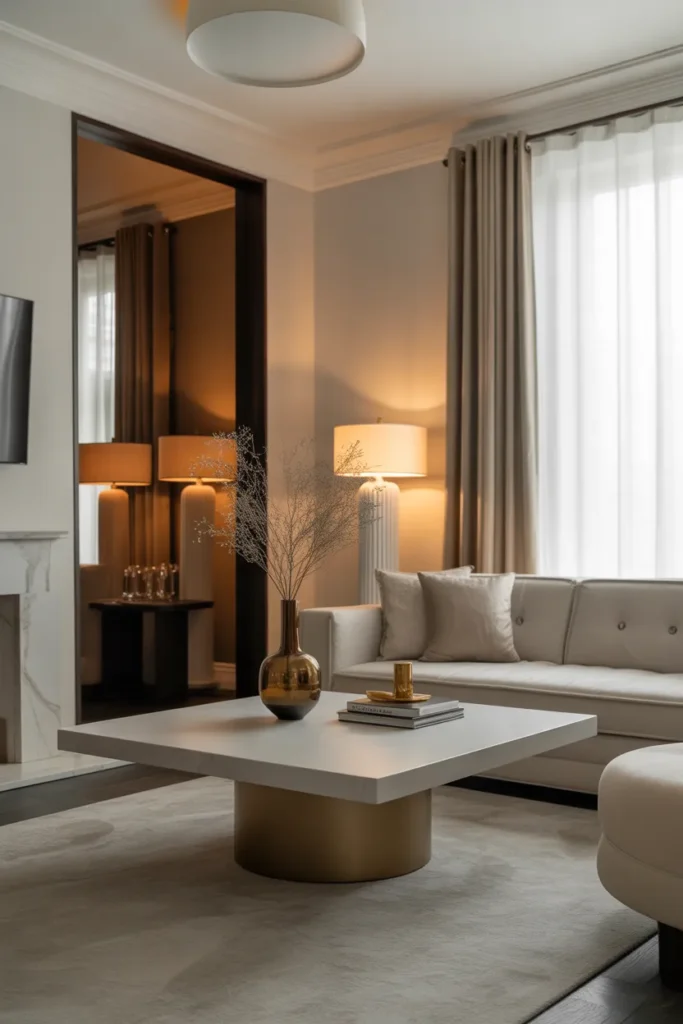 Luxury Living Room with Modern Elegant Finishing Touches