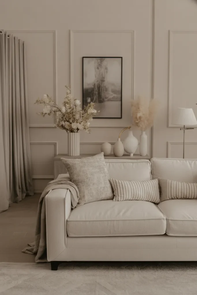 Luxury Living Room with Neutral Layers and Depth