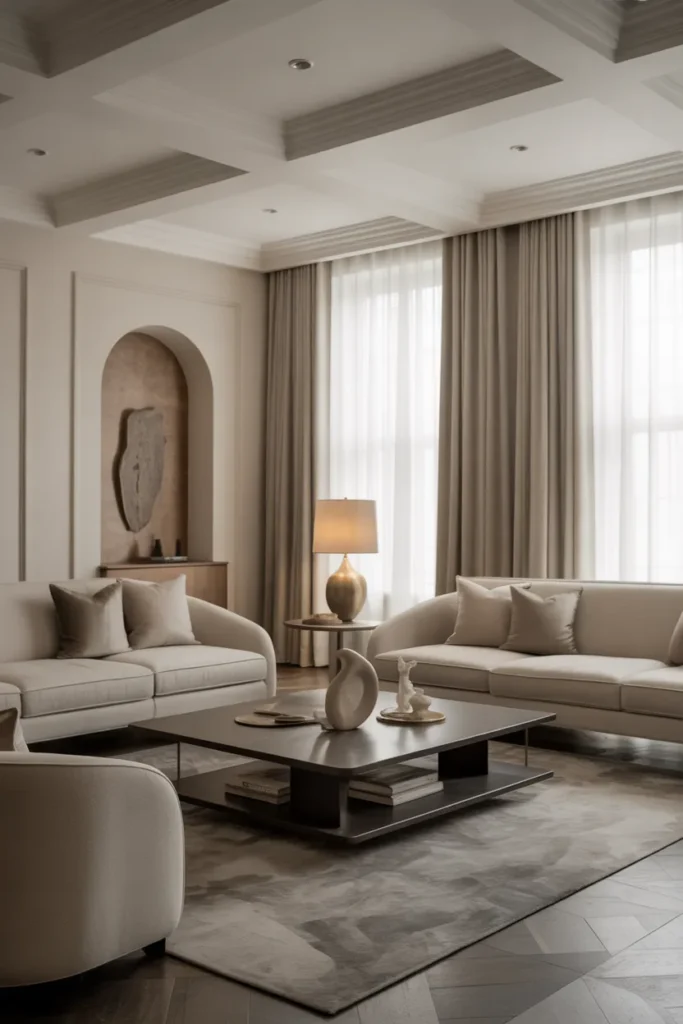 Luxury Living Room with Timeless Modern Furniture