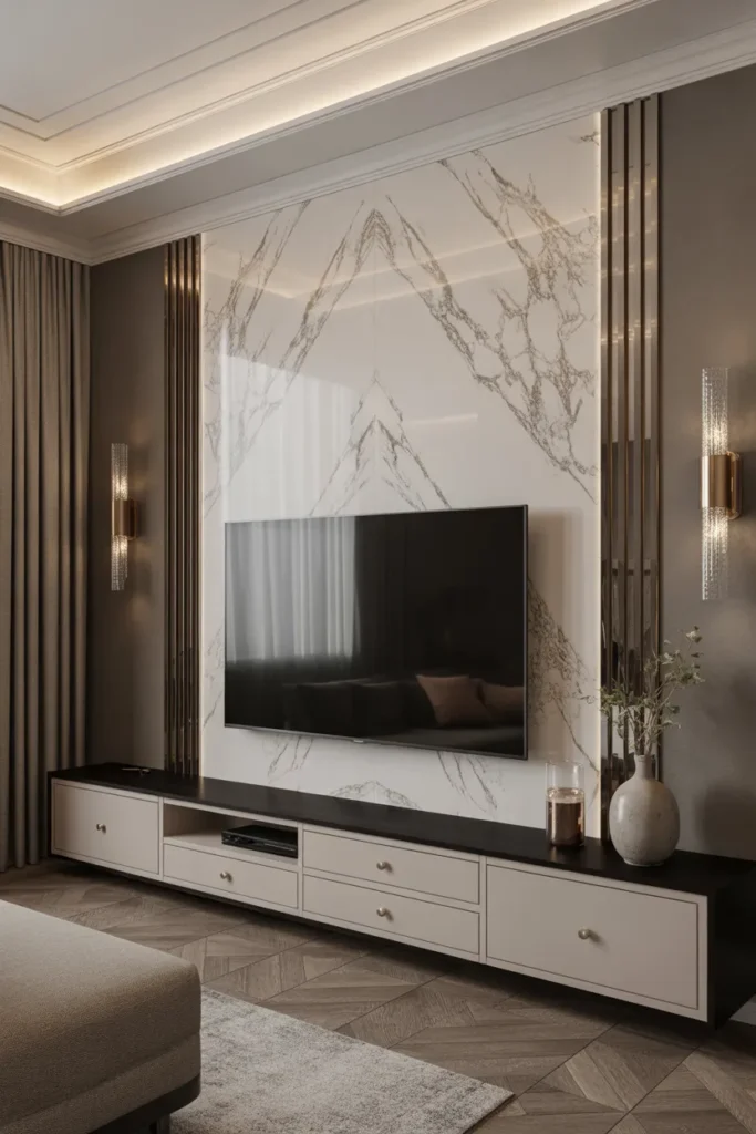 Marble Accent TV Wall