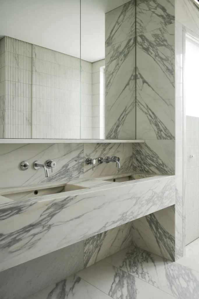 Marble Wall Panels with Floating Vanity
