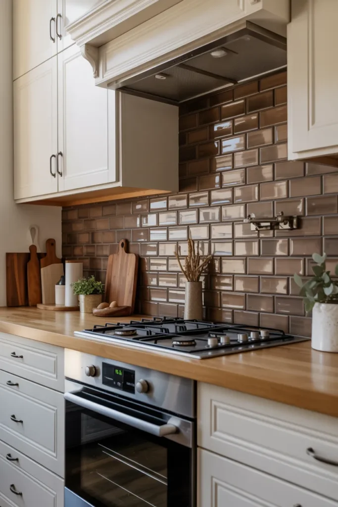 Metallic Tile Backsplash