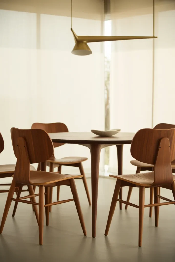 Mid-Century Modern Dining Room with Wooden Accents