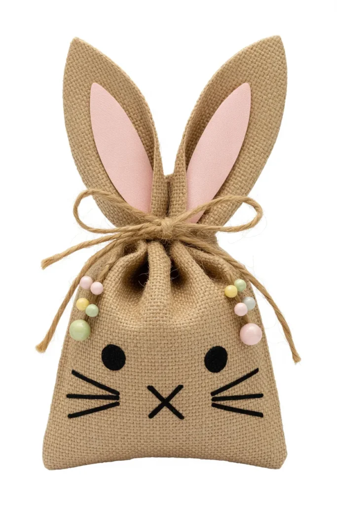 Mini Burlap Bunny Pouch