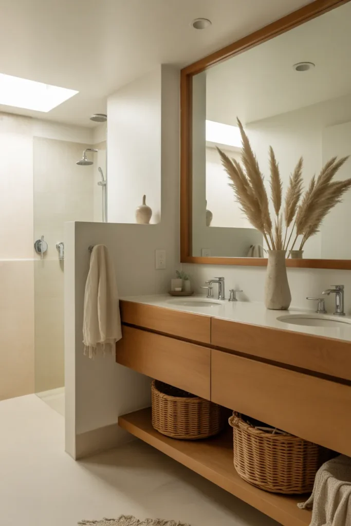 Minimal Boho Bathroom with Floating Vanity