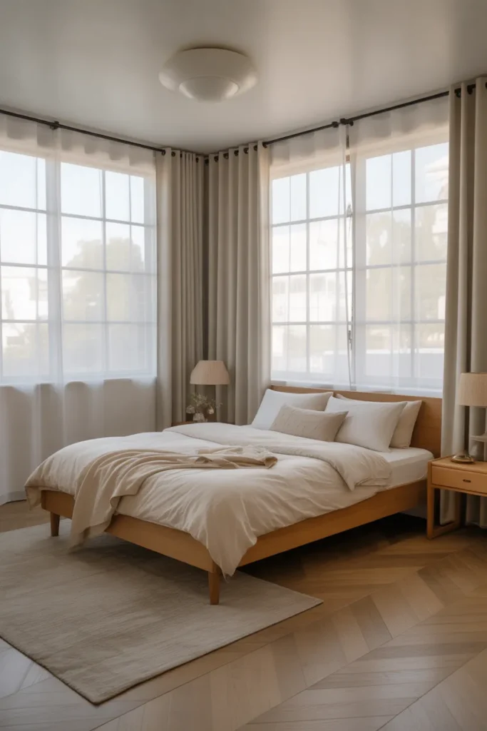 Minimal Japandi Bedroom with Natural Light