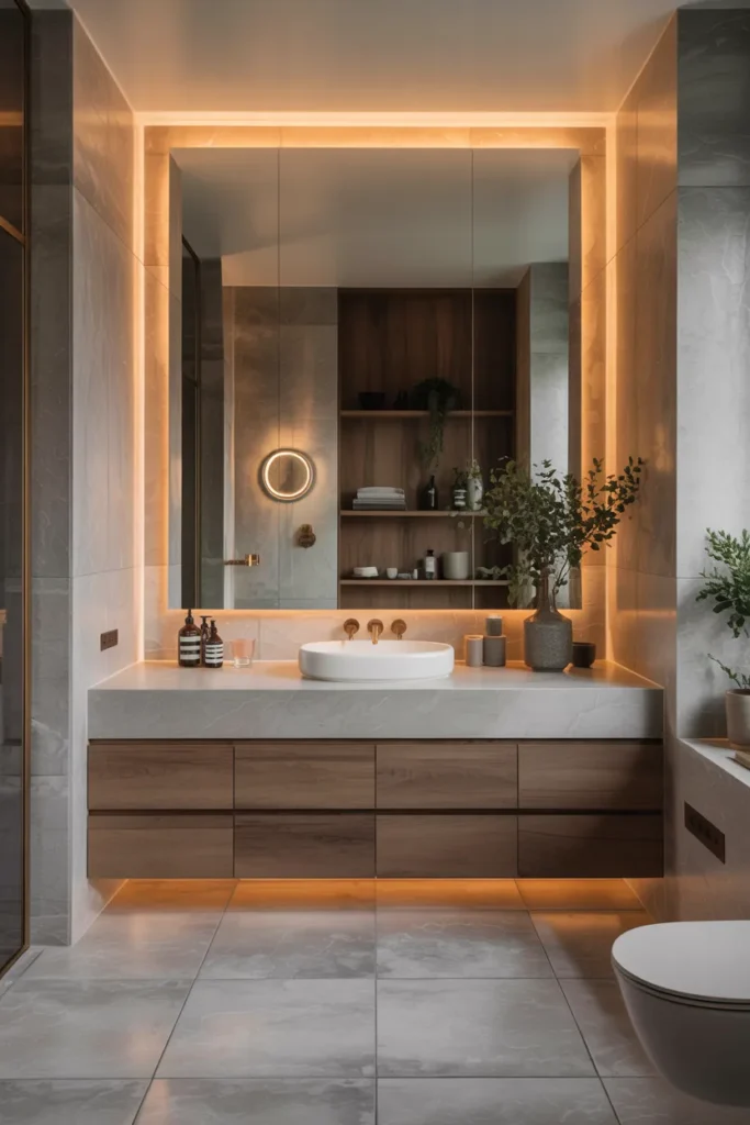Minimalist Bathroom with Hidden Storage