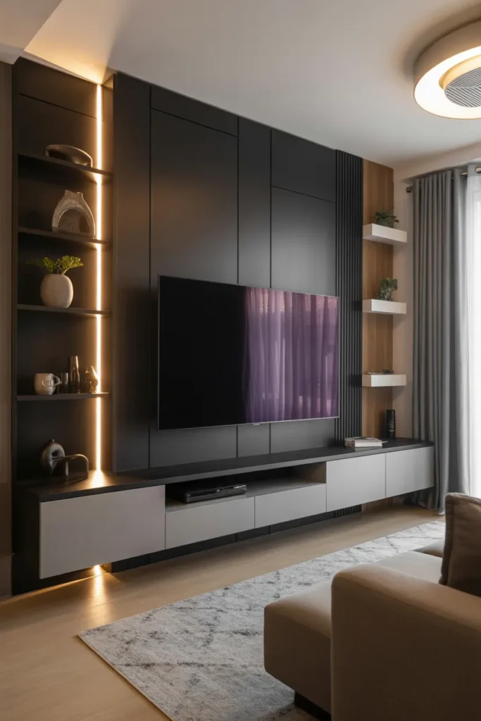 Minimalist Black TV Wall