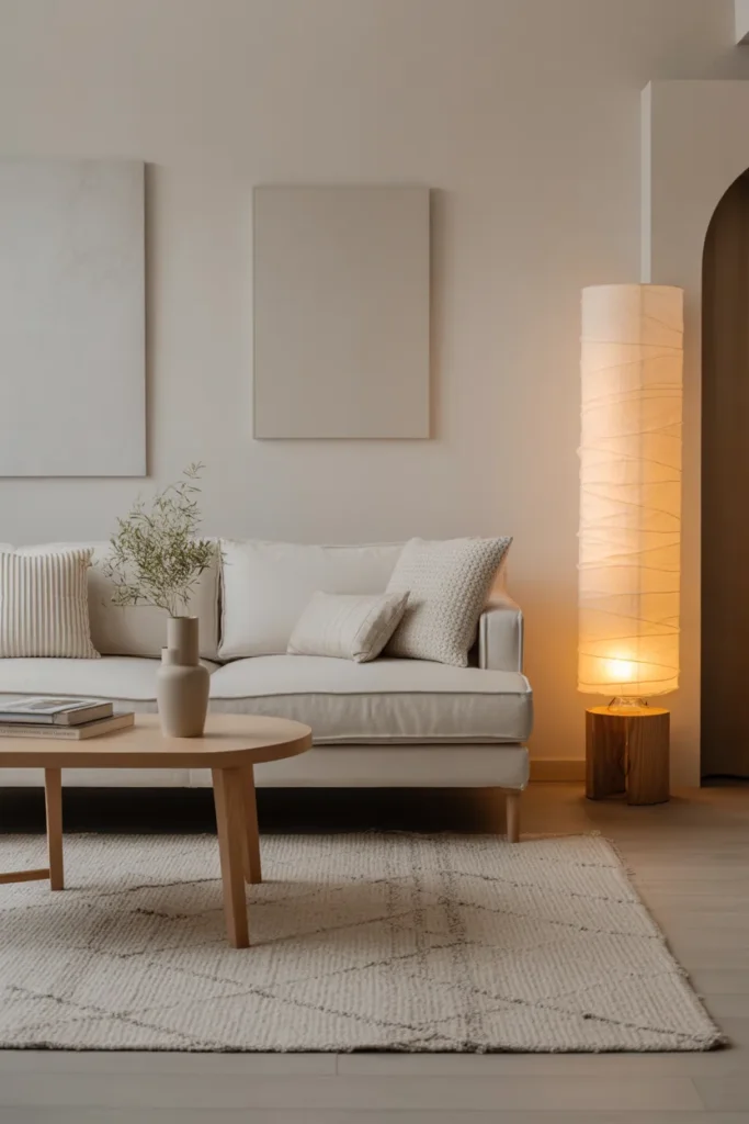 Minimalist Living Room with Cozy Touches